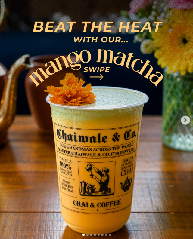 Real Brews & Basics custom printed Chaiwale & Co. cup at the café